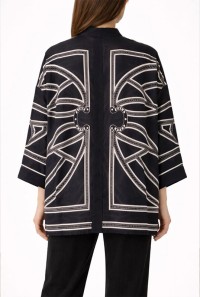 Siyah Desenli Oversize Tunik Gömlek